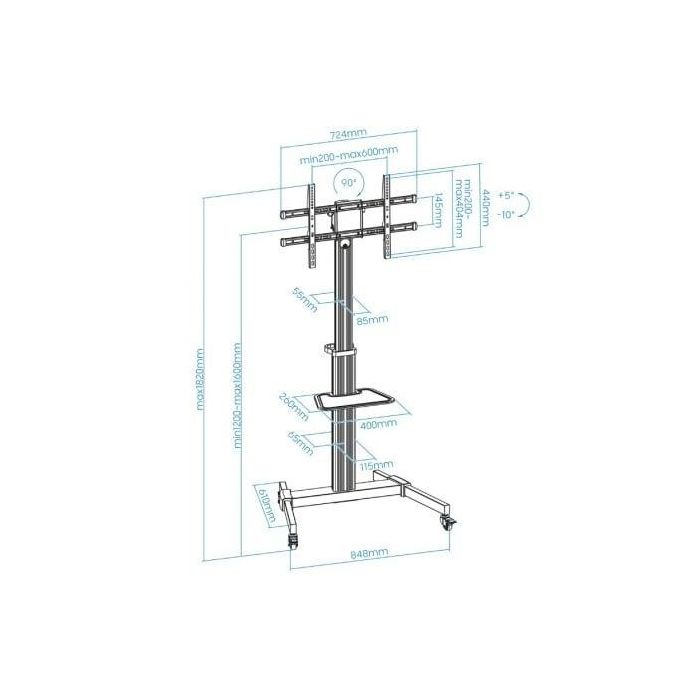 TooQ Hera 2,18 m (86") Negro, Plata 4 TooQ Hera 2,18 m (86") Negro, Plata 4