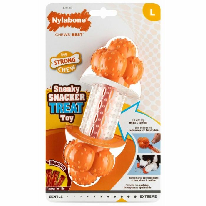 Mordedor de perro Nylabone Naranja Bacon Artificial L 1