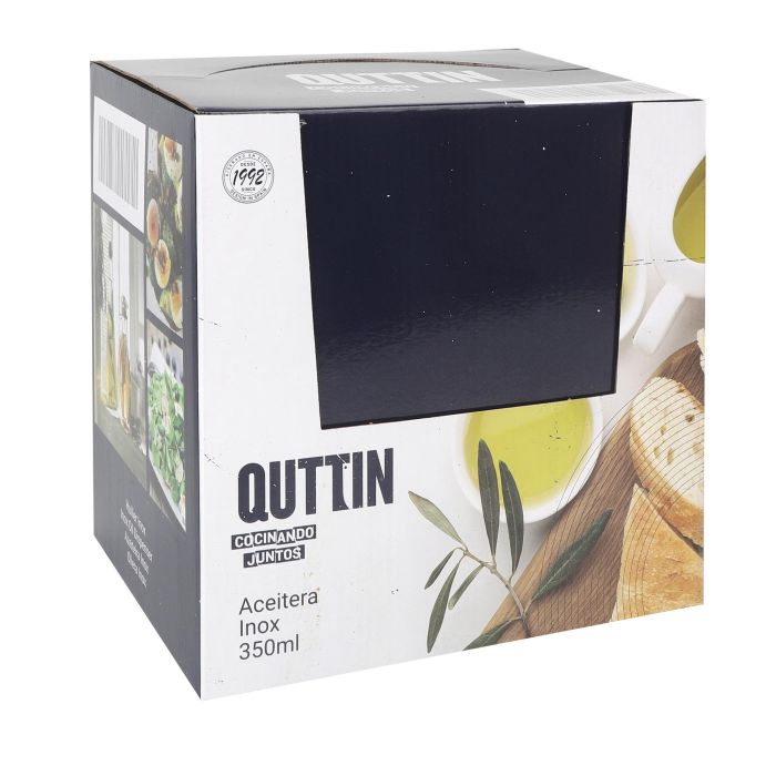 Aceitera de acero inoxidable 350 ml con tapón Quttin (12 Unidades) 1 Aceitera de acero inoxidable 350 ml con tapón Quttin (12 Unidades) 1