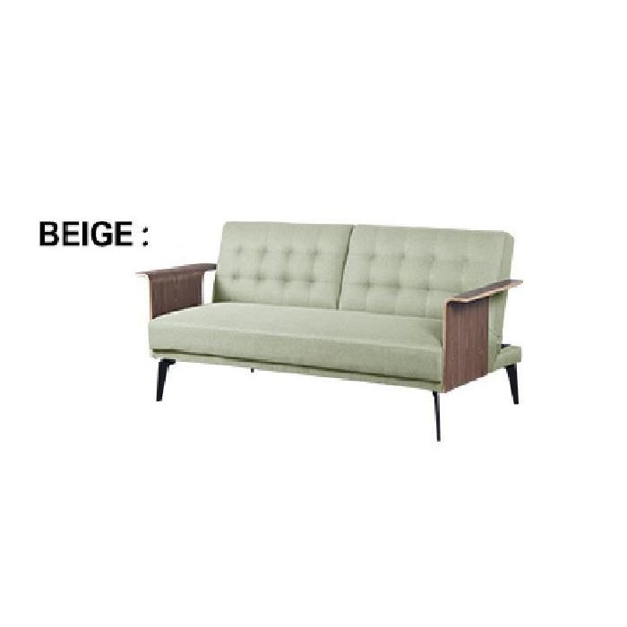 DKD Home Decor Sofá Cama Urban Beige y Marrón de Eucalipto y Poliéster Desmontable 203x87x81 cm Alt. asiento 41 cm