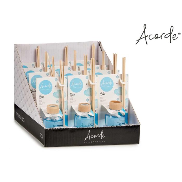 Mikado 50 ml con varilla bebé Acorde - Vidrio, madera, 7x17x5 cm, azul (12 Unidades) 2 Mikado 50 ml con varilla bebé Acorde - Vidrio, madera, 7x17x5 cm, azul (12 Unidades) 2