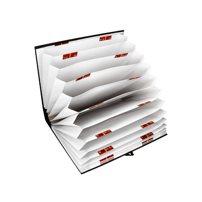 Liderpapel Carpeta Fuelle Folio Cartón Forrado Negra 20 Departamentos 25x350x305 mm 8