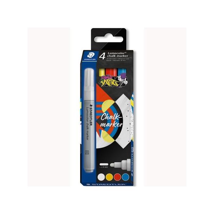 Staedtler Marcador De Tiza Líquida Lumocolor 344 C-Surtidos Estuche 4 Ud