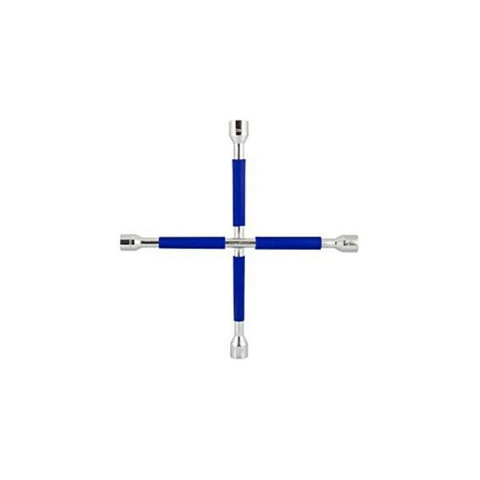 Good Year Cs10 GOD4012 Llave de Rueda Cruz Fija con recubrimiento antideslizante, medidas 17, 19, 22 mm y 13/16"