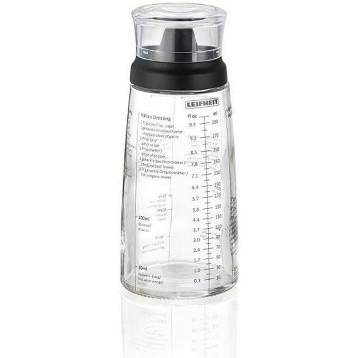 Leifheit 3195 Seasoning Shaker, Coctelera para Condimentos y Aderezos 300ml con Pico Antigoteo, Graduada y Apta Lavavajillas