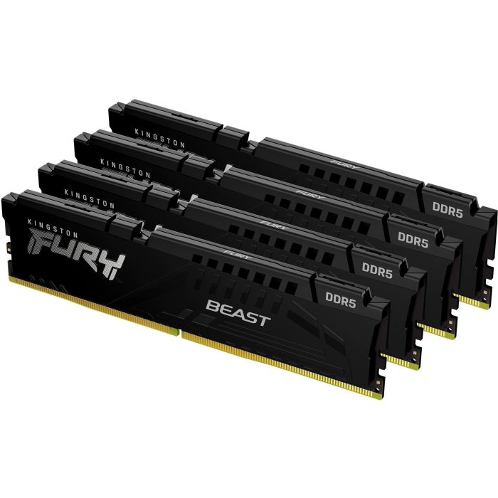 Kingston FURY Beast 64GB 6000MT/s DDR5 CL40 DIMM Kit de 4 Negro XMP 0 Kingston FURY Beast 64GB 6000MT/s DDR5 CL40 DIMM Kit de 4 Negro XMP 0