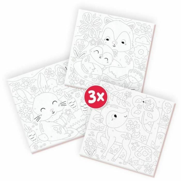 Set de Dibujo SES Creative Painting by number on canvas (3 Piezas) 3 Set de Dibujo SES Creative Painting by number on canvas (3 Piezas) 3
