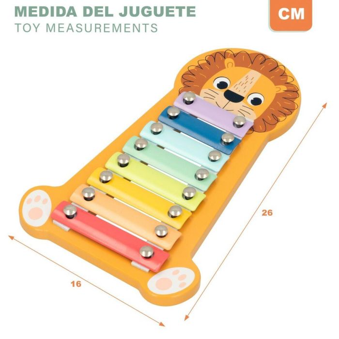 Xilófono Woomax León Madera 16 x 2,5 x 26 cm (6 Unidades) 2 Xilófono Woomax León Madera 16 x 2,5 x 26 cm (6 Unidades) 2
