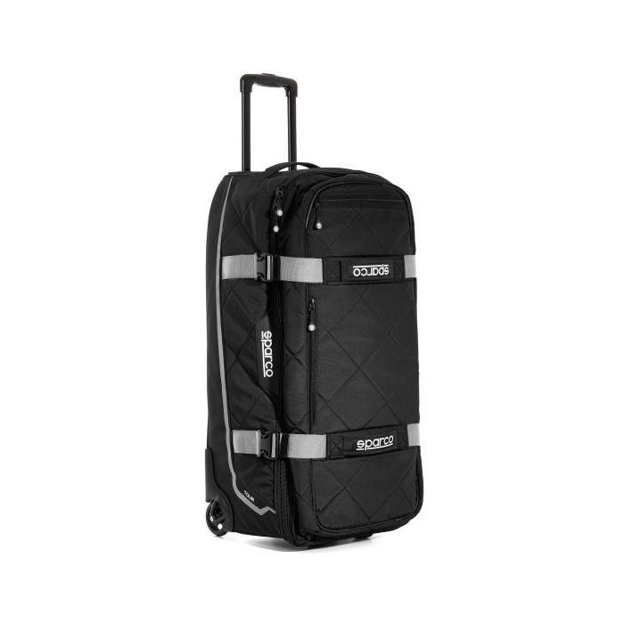Sparco S016437NRSI Bolsa de Kit de Viaje Tour, Grande, con Ruedas y Asa Retráctil, 142L, Poliéster Resistente al Agua, Negro-Plata Sparco S016437NRSI Bolsa de Kit de Viaje Tour, Grande, con Ruedas y Asa Retráctil, 142L, Poliéster Resistente al Agua, Negro-Plata