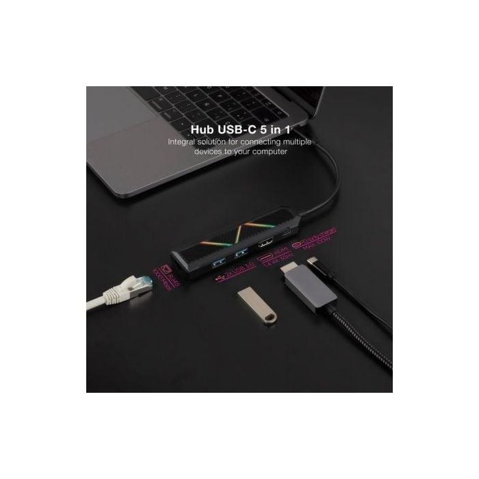 Docking USB Tipo-C Nanocable 10.16.0501/ 2xUSB/ 1xUSB Tipo-C PD/ 1xHDMI/ 1xRJ45/ Negro 2 Docking USB Tipo-C Nanocable 10.16.0501/ 2xUSB/ 1xUSB Tipo-C PD/ 1xHDMI/ 1xRJ45/ Negro 2