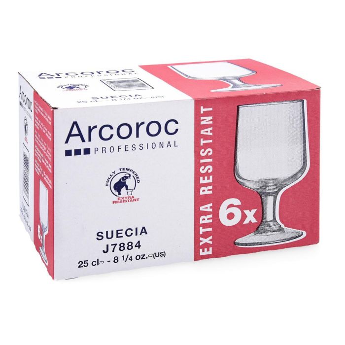 Arcoroc Copa Agua Suecia 6 Unidades Vidrio Tensionado 25 cL 2