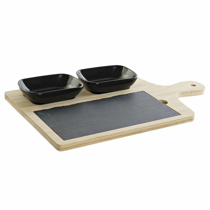 Tabla Aperitivo Cottage DKD Home Decor Negro Natural 19.7 x 3.5 x 33 cm Set de 4 1