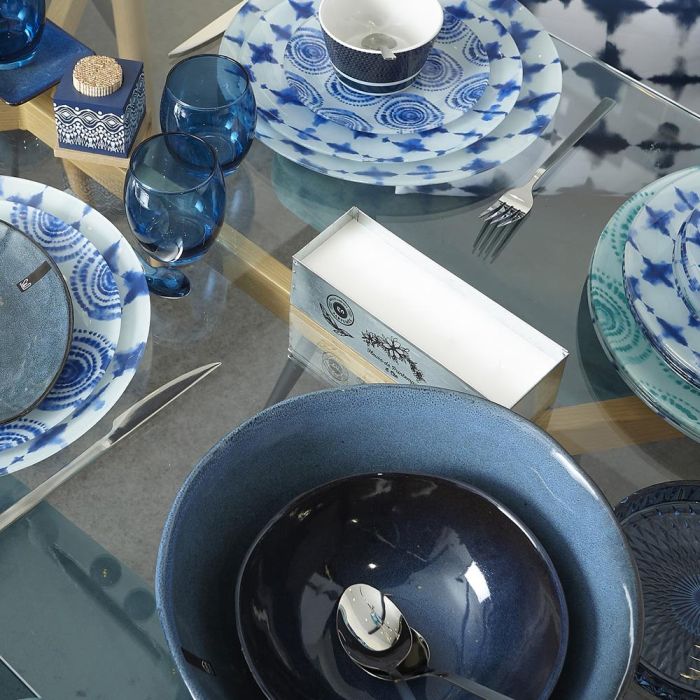 Home Deco Factory Bol Gres Azul Natural Diámetro 19.5 cm Altura 7.3 cm Capacidad 800 ml 3