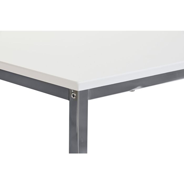 Mesa Centro Chic DKD Home Decor Blanco Plateado 48 x 45 x 110 cm Set de 2 2 Mesa Centro Chic DKD Home Decor Blanco Plateado 48 x 45 x 110 cm Set de 2 2