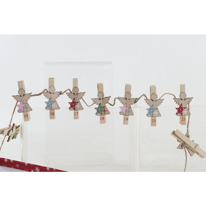 DKD Home Decor Pinzas de Navidad Tradicional Madera Decorativas Ancho 206cm Set 6 Unidades Colores Surtidos Diseño Ángel y Calendario 2 DKD Home Decor Pinzas de Navidad Tradicional Madera Decorativas Ancho 206cm Set 6 Unidades Colores Surtidos Diseño Ángel y Calendario 2