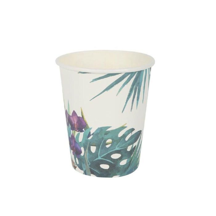 Set de Vasos Algon Desechables Cartón Tropical 10 Piezas 250 ml (24 Unidades) 1