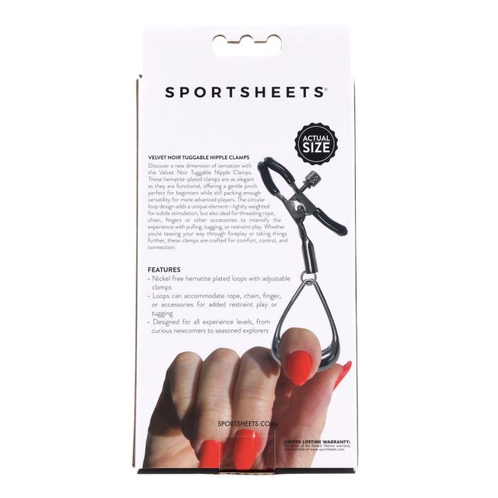 Cadena Con Pinzas Para Pezones Sportsheets Velvet Noir 2