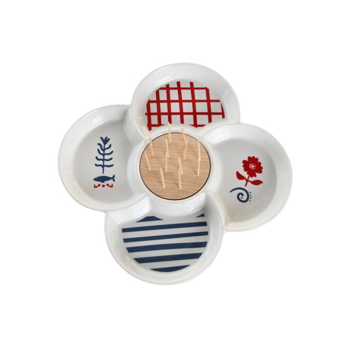 DKD Home Decor Plato Aperitivo Casita Mediterránea Azul, Rojo y Blanco de Gres y Bambú 22x22x7 cm Apto Lavavajillas 2 DKD Home Decor Plato Aperitivo Casita Mediterránea Azul, Rojo y Blanco de Gres y Bambú 22x22x7 cm Apto Lavavajillas 2
