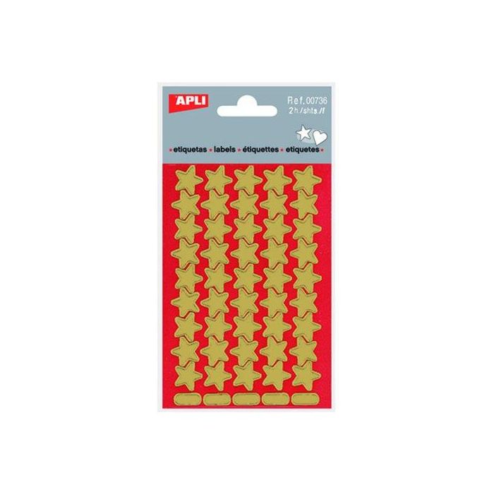 Gomets Apli Bolsa 2H Estrella 5 Puntas Oro (00736) (Set de 10)