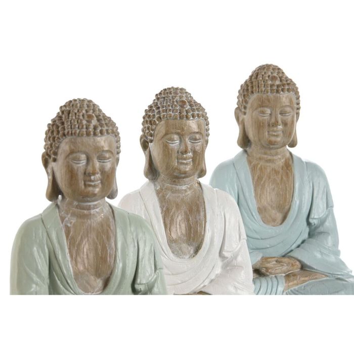 Figura Decorativa Home ESPRIT Blanco Verde Turquesa Buda Oriental 14 x 10,5 x 18,5 cm (3 Unidades) 1 Figura Decorativa Home ESPRIT Blanco Verde Turquesa Buda Oriental 14 x 10,5 x 18,5 cm (3 Unidades) 1
