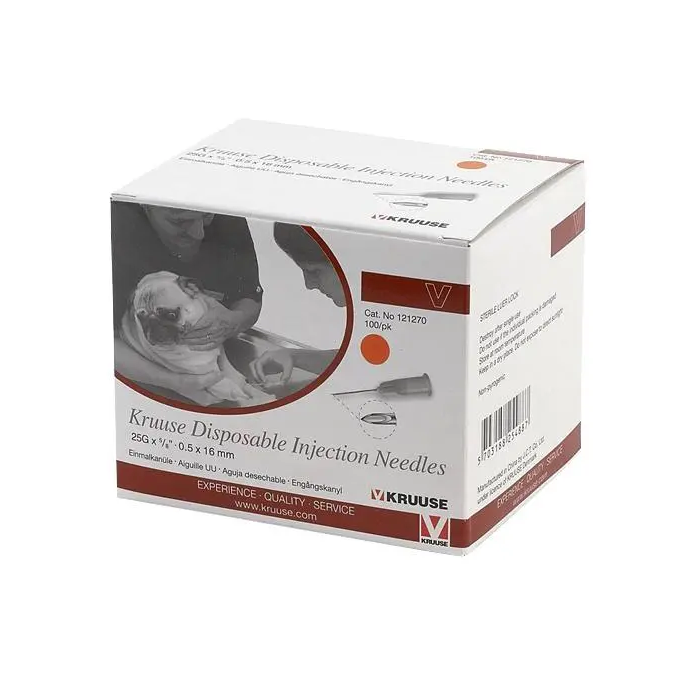 Kruuse Aguja Desechable 0,5x16 mm Naranja 100Ud