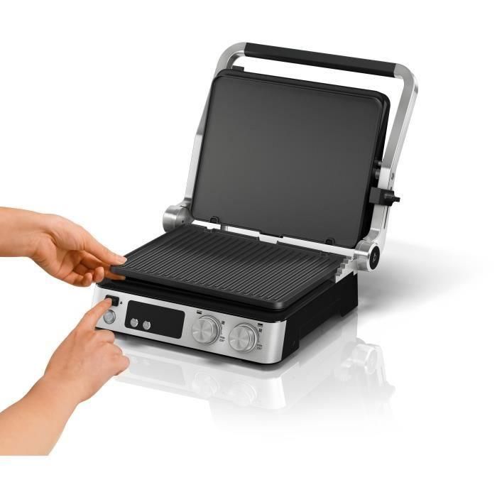 Parrilla multifunción - BRAUN - Multi Grill 7 - 2000 W - 3 posiciones de calentamiento - Negro/Acero 1