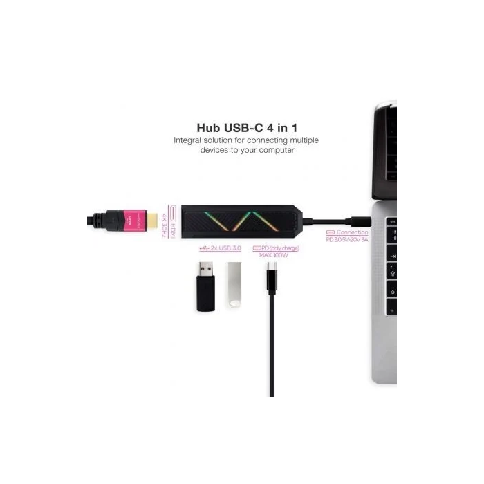 Hub USB NANOCABLE 10.16.0401 Negro 1