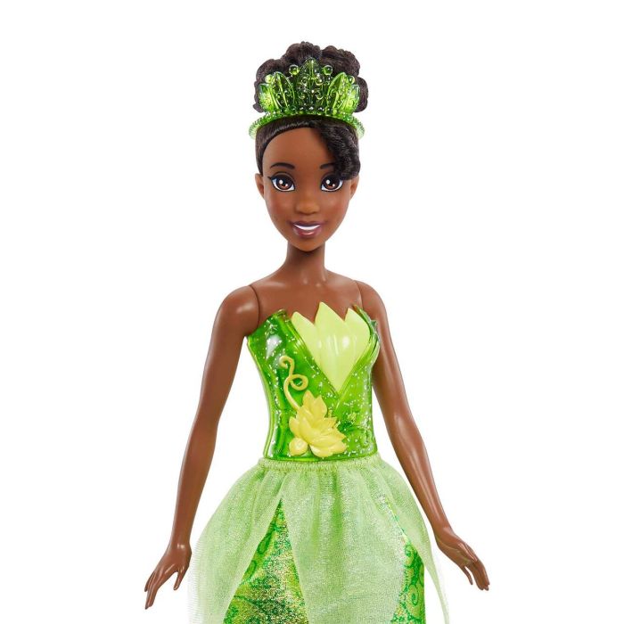 Mattel Hlw04 Muñeca Disney Princesa Tiana, inspirada en 'Tiana y el sapo', articulada, con ropa y accesorios (tiara y zapatos) 1