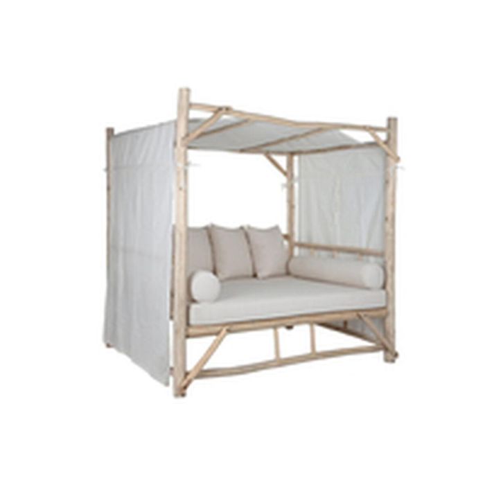 DKD Home Decor Cama Chill Out Tropical Teca Poliéster Natural Blanco 138 x 190 x 180 cm Desmontable 1 DKD Home Decor Cama Chill Out Tropical Teca Poliéster Natural Blanco 138 x 190 x 180 cm Desmontable 1