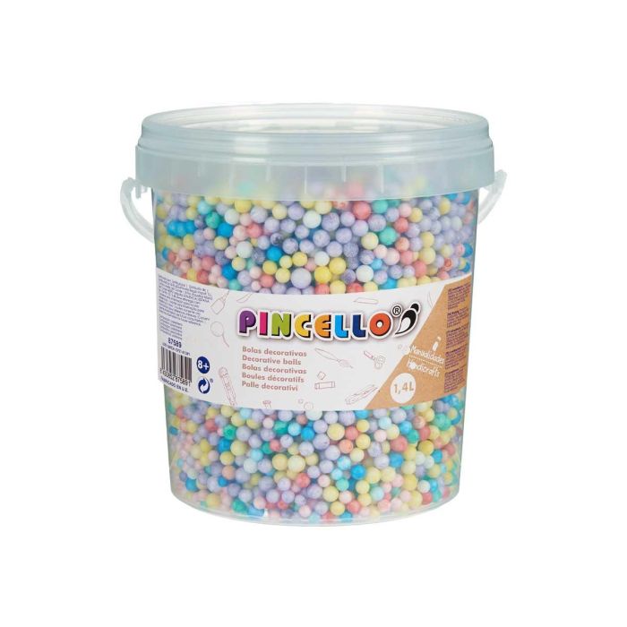 Bote de Bolas de Poliespan Multicolor Pincello 13.5x14x14.5 cm (6 Unidades) 1 Bote de Bolas de Poliespan Multicolor Pincello 13.5x14x14.5 cm (6 Unidades) 1