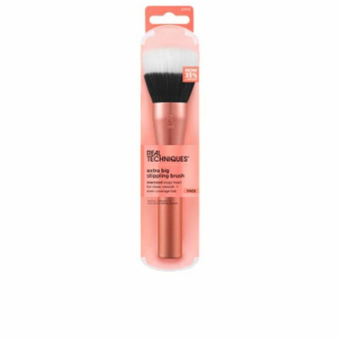 Real Techniques EXTRA BIG STIPPLING BRUSH Brocha Pincel para Punteado Rostro Grande, 35% Más Amplio, Cerdas UltraPlush Veganas