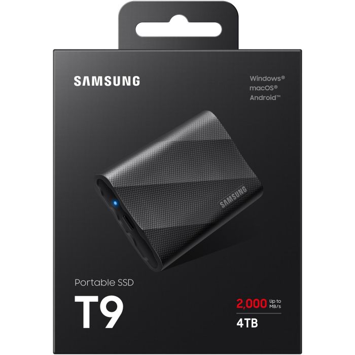 Samsung MU-PG4T0B Disco SSD Externo Portátil T9 4TB USB 3.2 Gen2 Tipo C 2000 MB/s Negro 9