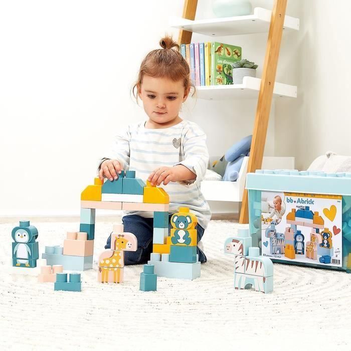 Barril de Ladrillos - Juego de Construcción - ECOIFFIER - Animales del Mundo - 55 piezas - +12 meses 2