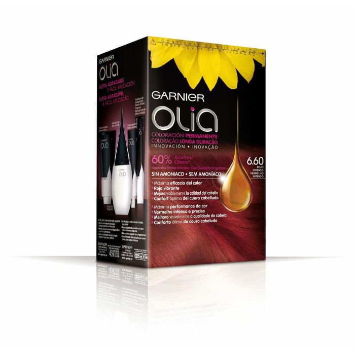 GARNIER OLIA Tinte Permanente Sin Amoniaco #6.60 Rojo Intenso 1 Und