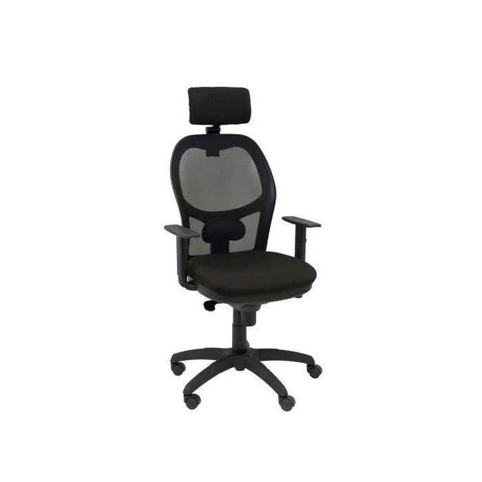 Silla Piqueras Y Crespo Jorquera Brazos Y Cabecero Regulables Mecanismo Sincro Con Regulador De Tension Ruedas Nylon Respaldo De Malla Negra Y Asiento Tapizado Bali Negro