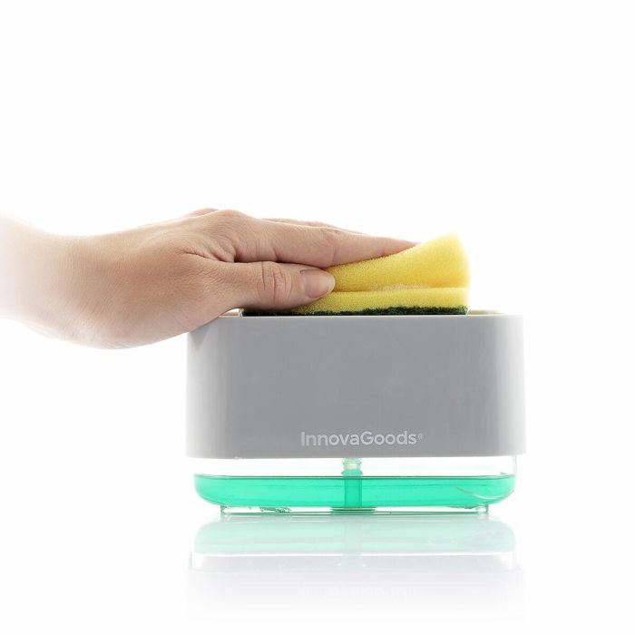 Dispensador de Jabón 2 en 1 para Fregadero Pushoap InnovaGoods 3 Dispensador de Jabón 2 en 1 para Fregadero Pushoap InnovaGoods 3