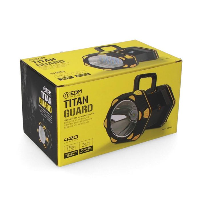 Edm Linterna de mano Titan Guard Recargable 3 puntos de luz 4
