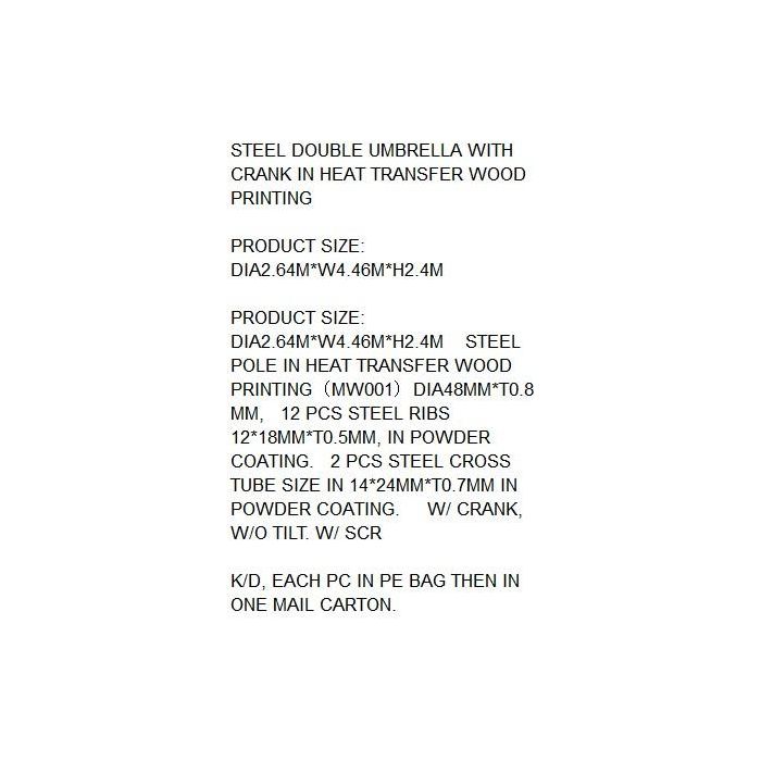 DKD Home Decor Parasol Terraza y Jardín Crudo 264 x 240 x 446 cm