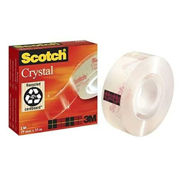 Cinta Adhesiva Scotch Crystal 19 mm x 33 m Transparente (6 Unidades) 1