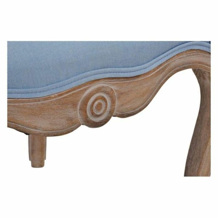 Banqueta DKD Home Decor Azul Poliéster Madera Madera de caucho 58 x 56 x 69 cm 2