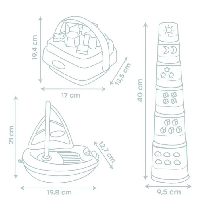 Smoby Caja Despertar y Baño 3032161401041 - 3 Juegos de Despertar para Bebés a Partir de 12 Meses, Fabricado en Francia 4
