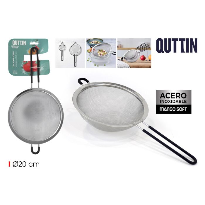 Quttin Colador de Acero Inoxidable con Mango Soft de 20 cm (12 Unidades) Quttin Colador de Acero Inoxidable con Mango Soft de 20 cm (12 Unidades)