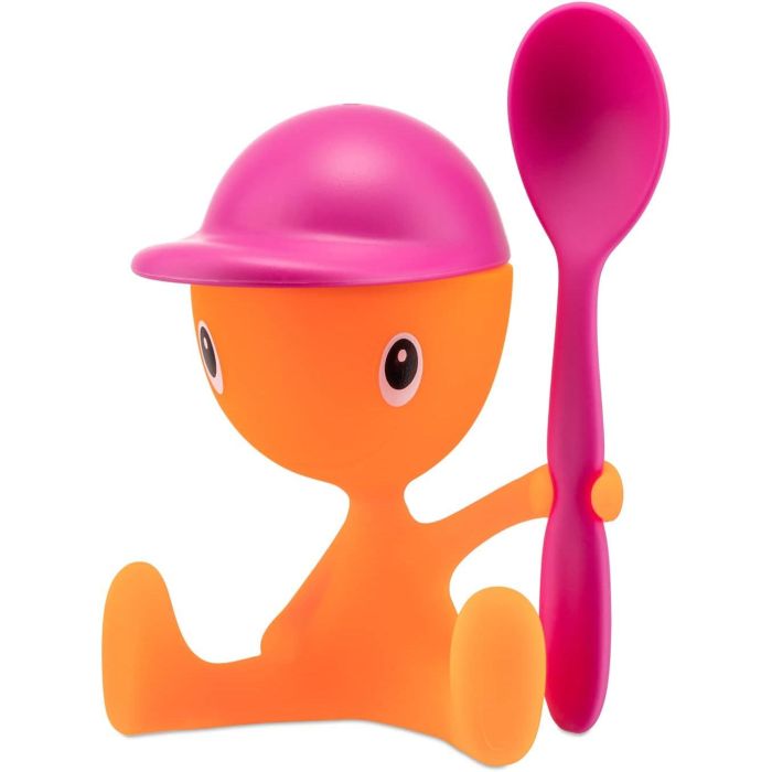 Alessi CICO Huevera con Salero y Cuchara Rosa ASG23 P - Diseño Stefano Giovannoni en Resina Termoplástica Alessi CICO Huevera con Salero y Cuchara Rosa ASG23 P - Diseño Stefano Giovannoni en Resina Termoplástica
