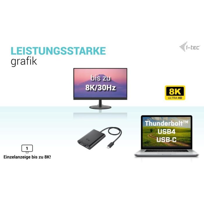 Adaptador Thunderbolt a USB-C i-Tec C31DUAL4K60DP 10