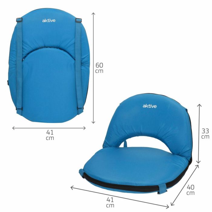 Asiento Aktive Azul 41 x 33 x 40 cm Plegable (2 Unidades) 3 Asiento Aktive Azul 41 x 33 x 40 cm Plegable (2 Unidades) 3