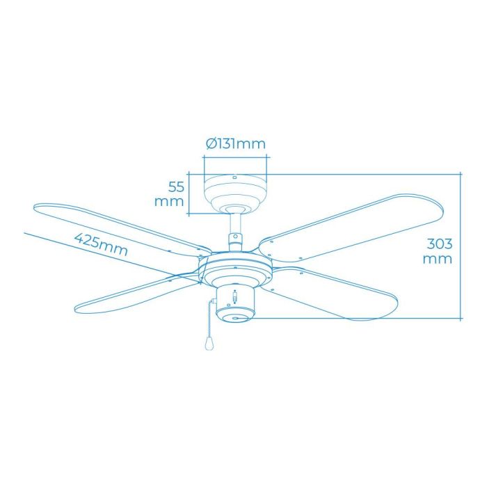 Edm Ventilador de Techo Modelo Baltic Blanco, 50W, Ø102cm, 3 Velocidades 1 Edm Ventilador de Techo Modelo Baltic Blanco, 50W, Ø102cm, 3 Velocidades 1