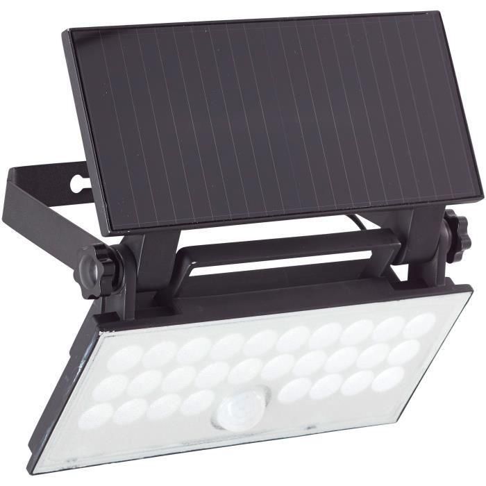 Aplique de exterior - BRILLIANT - LUTON - LED y solar - Detector de movimiento - Plástico y metal - 4 W - Negro 1