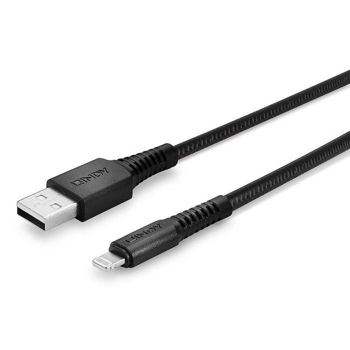 Lindy 0.5m Reinforced USB Type A to Lightning Charge and Sync Cable 4 Lindy 0.5m Reinforced USB Type A to Lightning Charge and Sync Cable 4