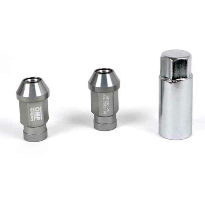 Set Tuercas OMP 7075 M12 x 1,25 40 mm 20 uds Antracita Set Tuercas OMP 7075 M12 x 1,25 40 mm 20 uds Antracita