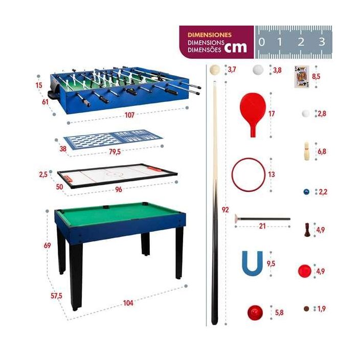 Mesa multijuegos 12 en 1 - 107x61 cm 6 Mesa multijuegos 12 en 1 - 107x61 cm 6